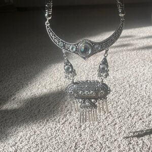 Karma Silver Statement Necklace